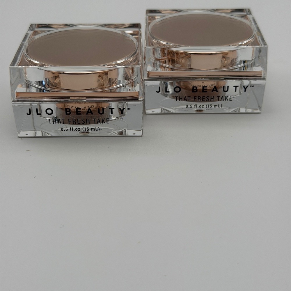 JLO BEAUTY That Fresh Take Eye Cream 0.5 fl oz 15 mL Set of 2 Rose Gold Jars